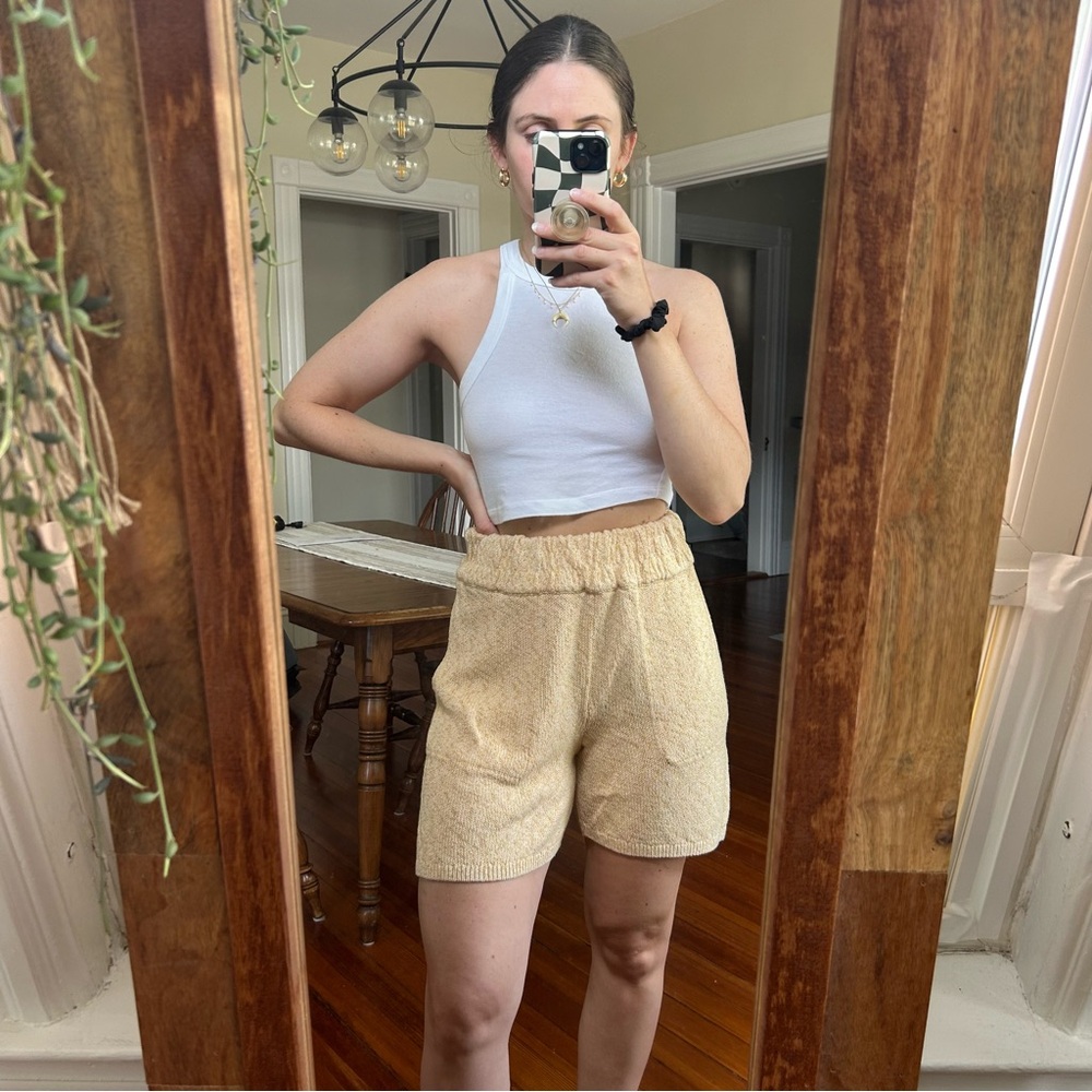 FP Beach Yellow Knit Shorts